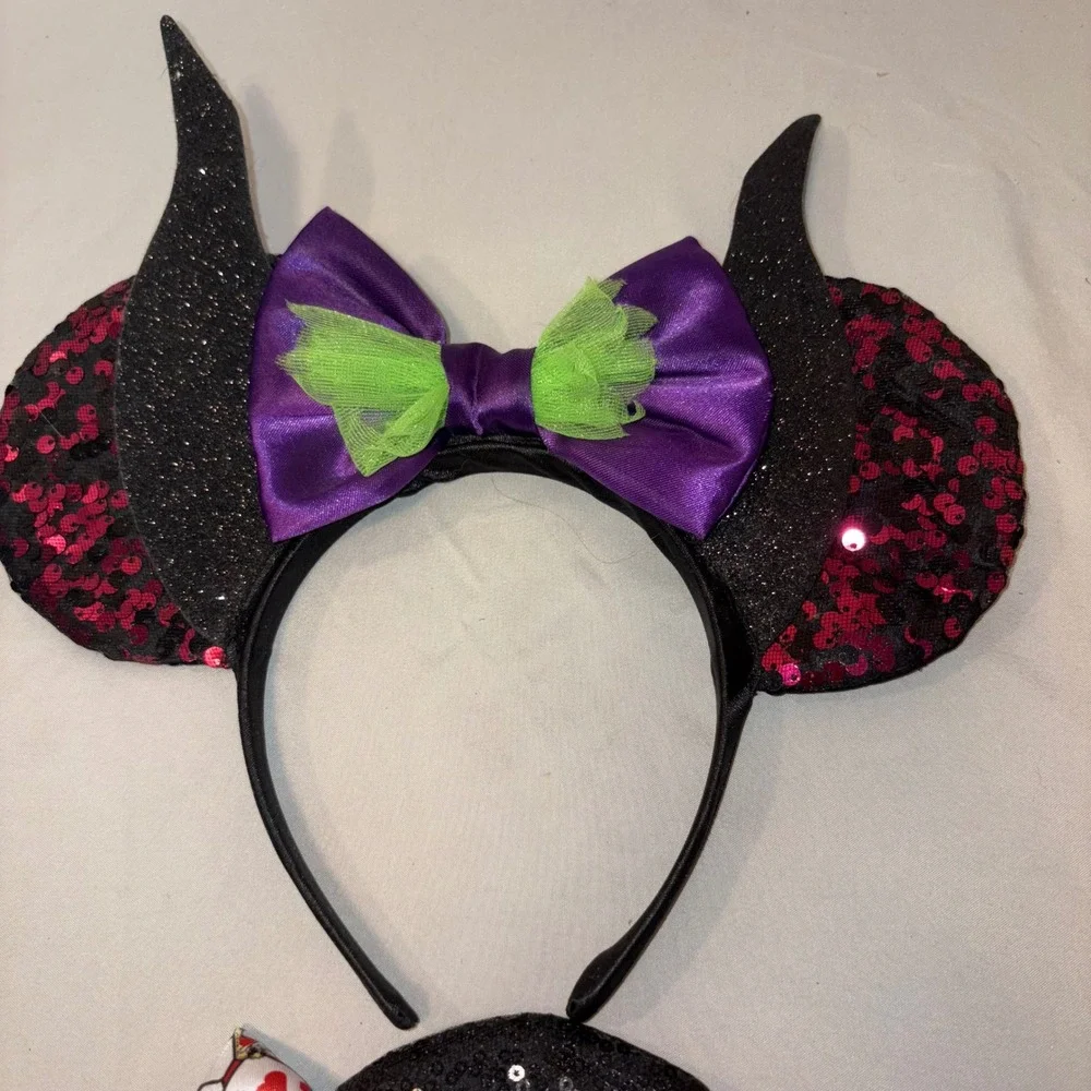 Disney Inspired Villain Minnie Mouse Ears Headband‎ Lot of 3 Kids Costume